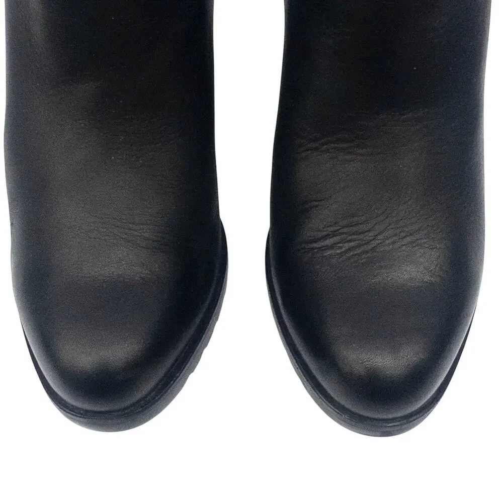 Sorel After Hours Chelsea Boot Wedge Heel Women's 9.5 Black Tan Taupe